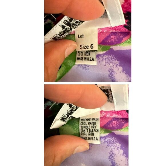 80s Act I New York Floral Drop Waist Dress Shoulder Pads Big Bow 6 Smock Taffeta - Picture 8 of 12